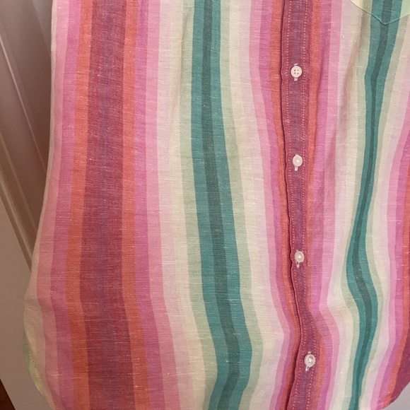 J Crew beautiful, rainbow stripe top - Picture 2 of 11